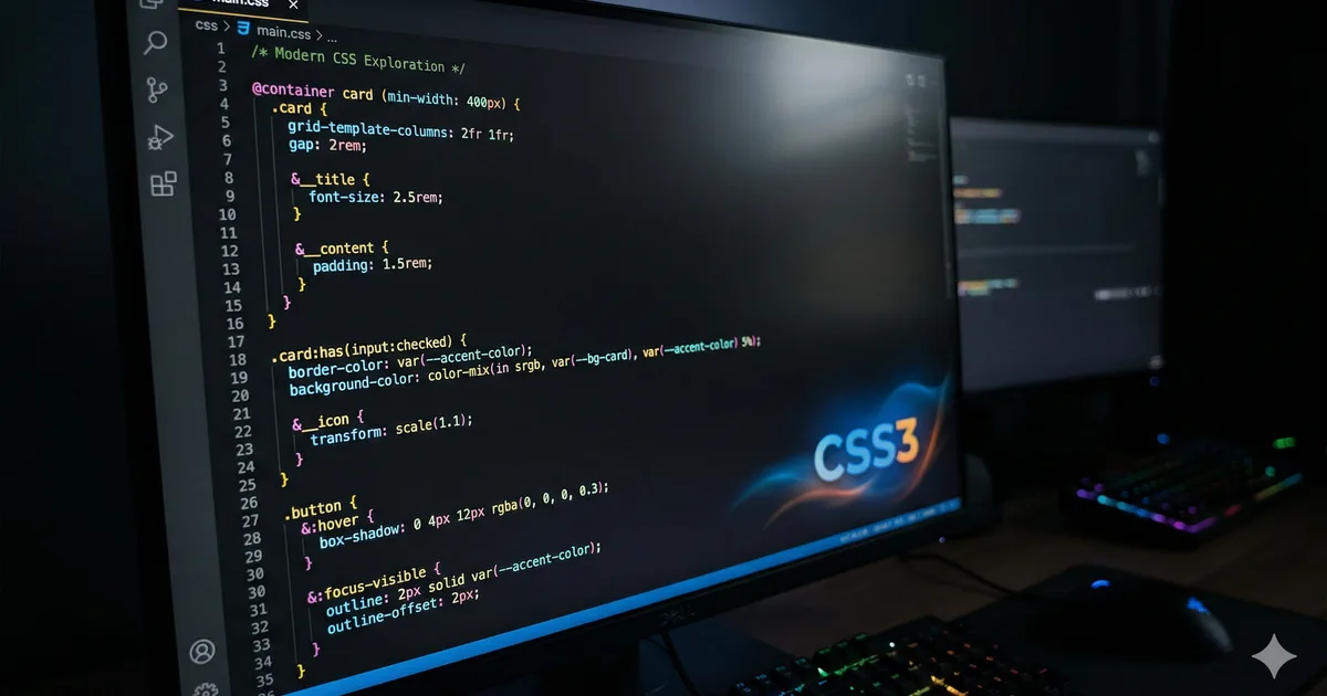 CSS in 2026: container queries, :has(), nesting, and more